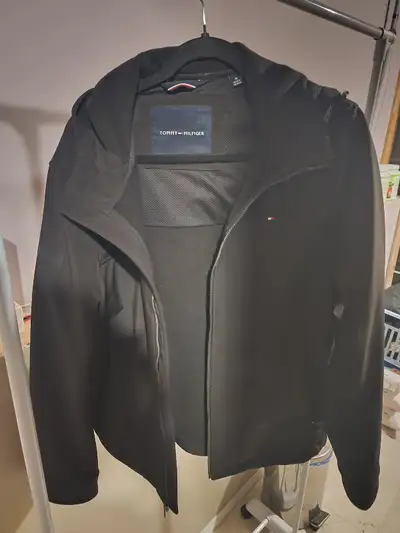 Black Tommy Hilfiger rain jacket/light winter jacket, View more