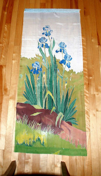 Large Hand-made Silk Wall-Hanging with lovely flowers, from N.S.