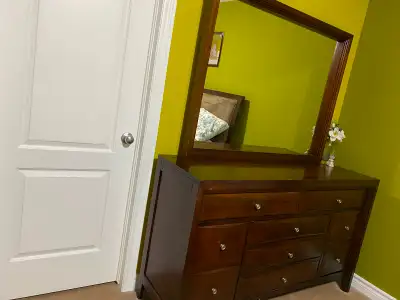Wooden Dresser and Mirror in Excellent Condition, View more