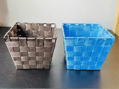 • 5$ for both • whitmor woven strap small storage tote • new and never used • durable handwoven stra...