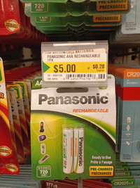 $35 NiMH AAA Panasonic 20 Batteries Save $24.70