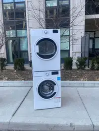 Almost new Bloomberg “24” apartment size stack washer dryer  