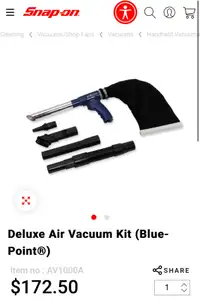 Blue point air vacuum kit