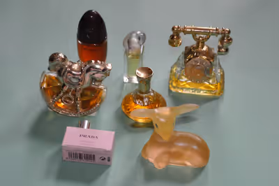 Selling collection of mini perfumes Prada new 7 ml. Calvin Klein Obsession 15 ml Five Avon vintage p...