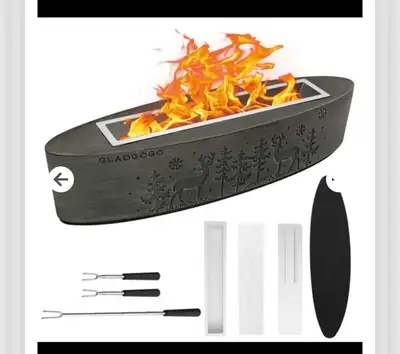 Oval Concrete Tabletop Fire Pit Brand New In Box , View more