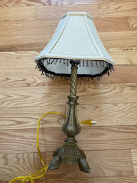 VINTAGE LAMP with Fringed Shade