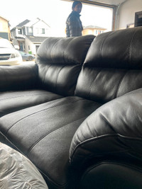 Leather black couches 2 piece