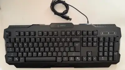 MSI Wired Gaming Keyboard Black Full Sized RGB & More!, View more