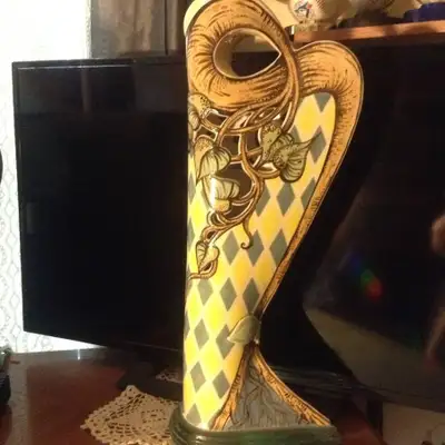Art Nouveau Pottery Vase Signed Demensions: 21 " High