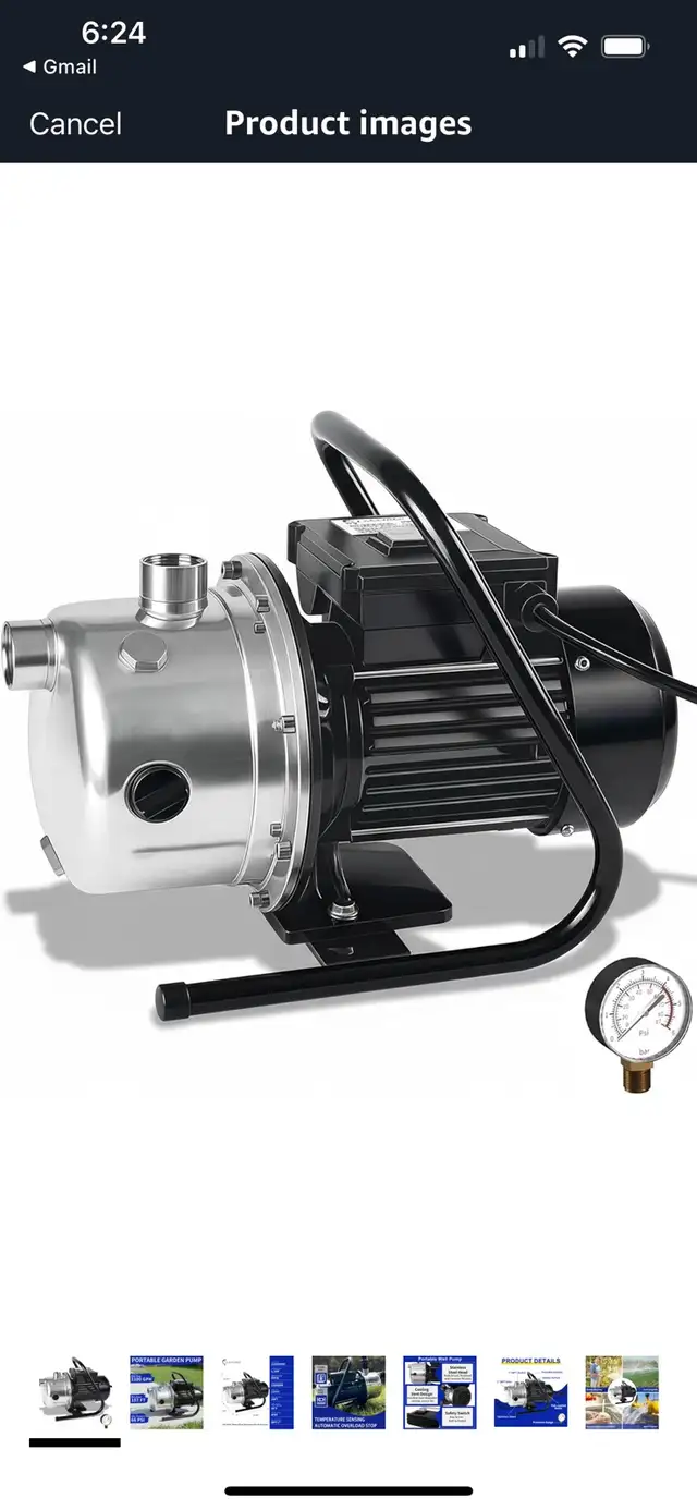 1.2 HP Portable Shallow Well Garden Pump. 6369 in Outdoor Tools & Storage in Windsor Region - Image 4