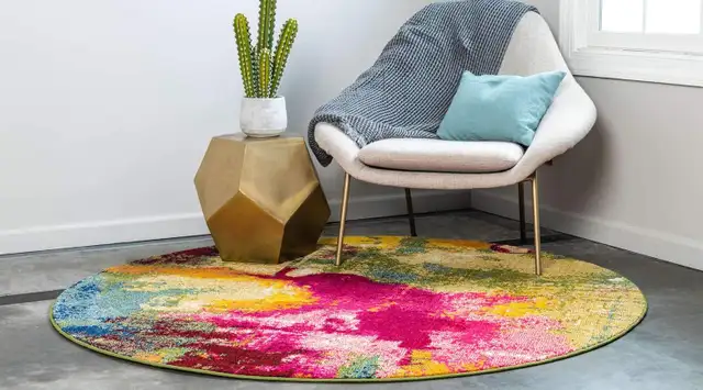 NEW Unique Loom Multi 245X245cm Estrella Round Rug in Rugs, Carpets & Runners in Markham / York Region - Image 7