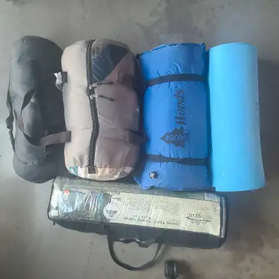  Sleeping bags, mats, tent, View more