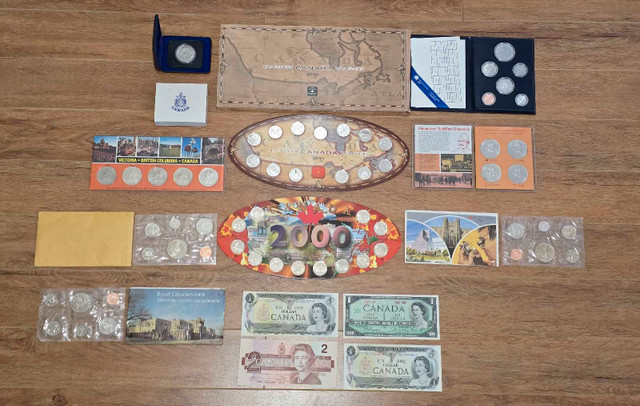 Lot Collection Various Canadian Coin Sets, Coins, Banknotes UNC, in Arts & Collectibles in Fort McMurray