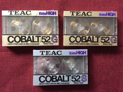 Rare find. Pristine condition. Sealed. Two cassettes Gold(52G)reels & one Silver Cassette 52S reel....