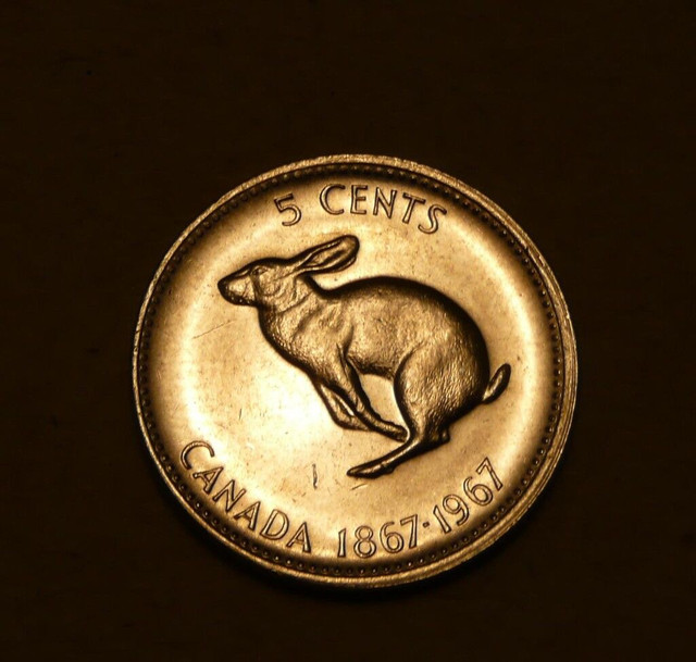 5 cents coin Canada 1967 Rabbit Nickel in Arts & Collectibles in Winnipeg
