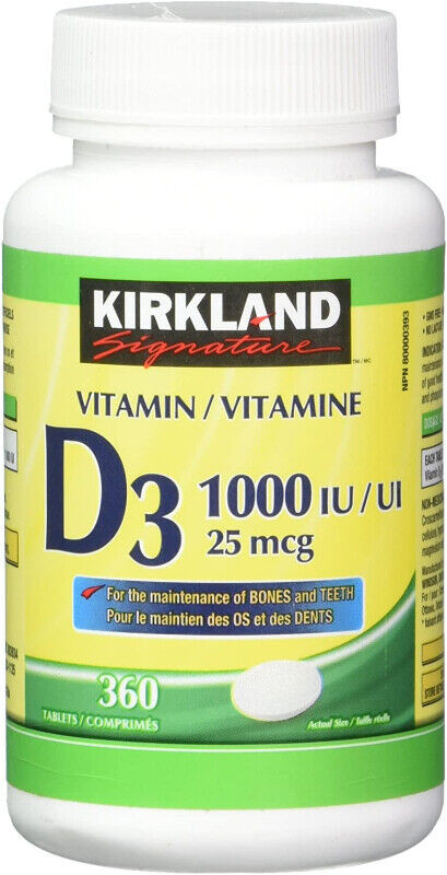 (360 tab) Vitamin D3 (1000 iu) Exp 08-2026 in Health & Special Needs in Moncton