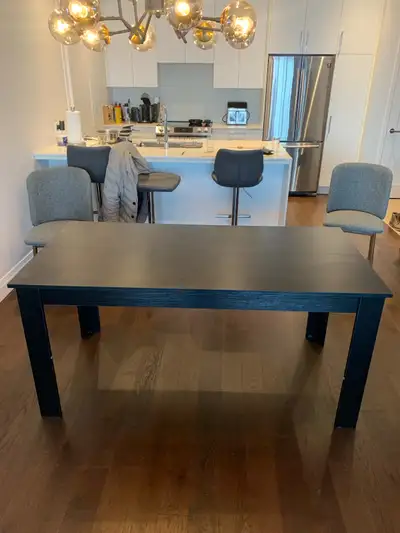 Black dining room table, View more