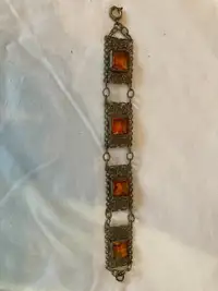 Bracelet ancien filigrane laiton 1930 Allemagne Tchécoslovaquie