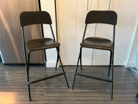 FRANKLINBar stool with backrest, foldable, black
