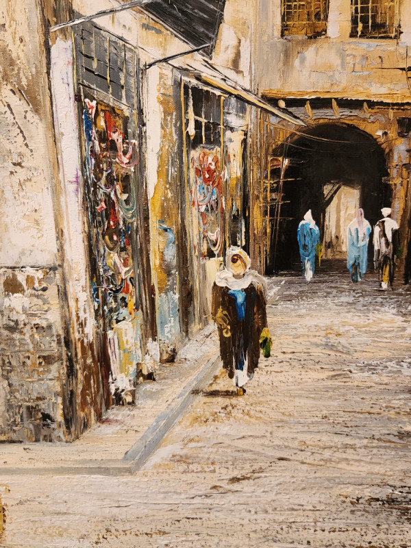 Original oil painting. Old Damascus Tableau original vieux Damas in Arts & Collectibles in Gatineau - Image 3