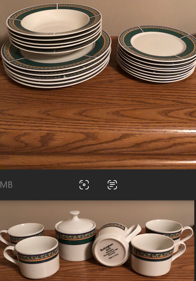 Buckingham Dinnerware Set Stoneware and cups, View more