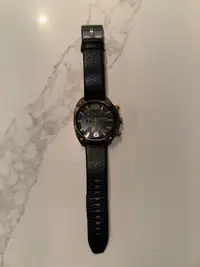 Diesel Men's Overflow leather strap Chronograph Quartz Watch