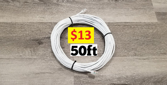 50FT ETHERNET CABLE NEW! CAT5E INTERNET in Cables & Connectors in St. Albert