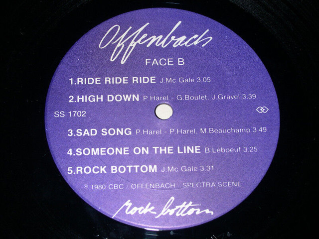 Offenbach - Rock Bottom (1980) LP (original) dans CD, DVD et Blu-ray  à Ville de Montréal - Image 4