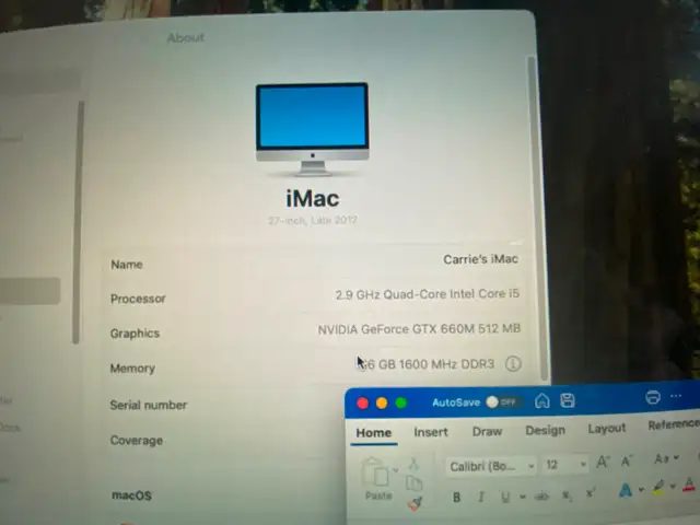 27" iMac 2012/ Sequoia, 0ffice 2021 in Desktop Computers in Mississauga / Peel Region - Image 3