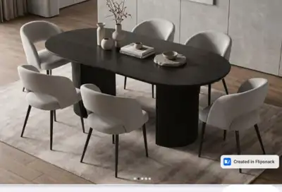 Modern Oval Dining Table and Chairs Set, View more