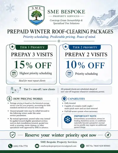Roof Snow Removal – Prepaid Winter Priority Packages | Muskoka, View more