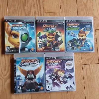 PS3 RATCHEH AND CLANK games. Used like new. A crack in time $20 All 4 one $30 Full frontal assault $...