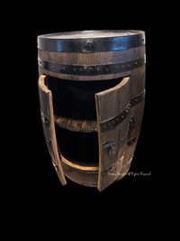 Barrel Bar Cabinet – Double Doors
