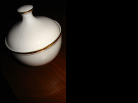 Kahla - German Democratic Republic - White Gold Jar/Dish/Bowl