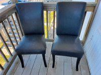 Set of 2 Bonded Leather Dining Room Chairs