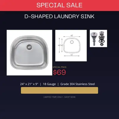 brand new stainless steel kitchen sink 24”x21”on sale!!!, View more