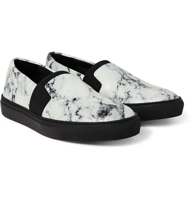 Great Condition Balenciaga Marble Leather Sneakers Shoes Men in Men's Shoes in City of Toronto - Image 2