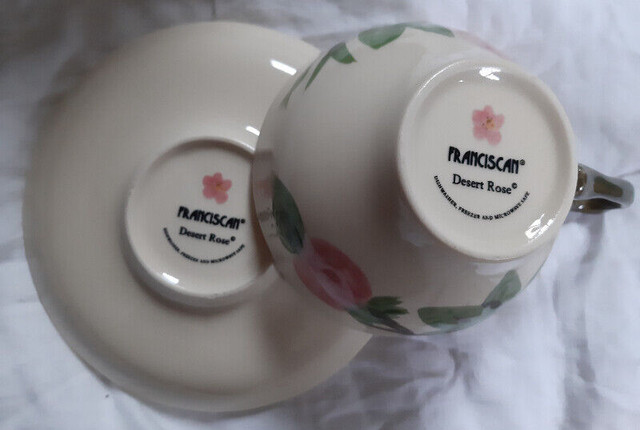 Vintage Franciscan Desert Rose 4 cups and saucers in Arts & Collectibles in Norfolk County - Image 3