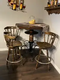 Bar table and chairs