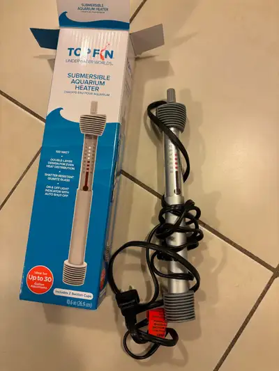 I'm selling a Top Fin Submersible Aquarium Heater, perfect for tanks up to 30 gallons, with 100 watt...