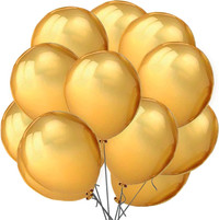 100 Pack Gold Balloons Latex 10" Helium Balloon Gold