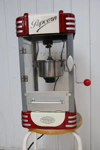 Bring the movie theatre experience home Nostalgia Electrics retro kettle popcorn maker (Model RKP630...