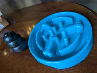 Top paw slow feeder and Kong toy, $10 takes both, View more