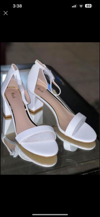 White/Gold and black heels