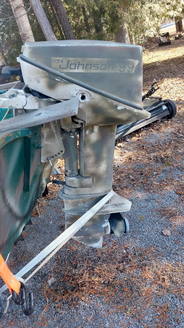 14 foot steel boat motor and trailer Powerboats & Motorboats