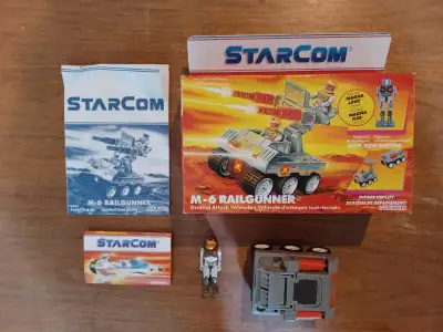 Starcom Capt Rick Ruffing & M-6 RAILGUNNER with box Coleco 1986 Complete with all accessories, box,...