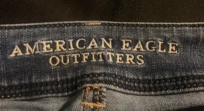 American Eagle Outfitters women’s blue jeans , size 00 long . Style Kick Boot Super Stretch. Gently...