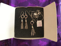 Lia Sophia earrings and pendant, new
