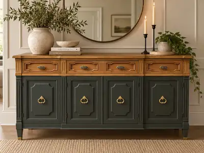 Vintage Refinished Credenza / Sideboard , View more