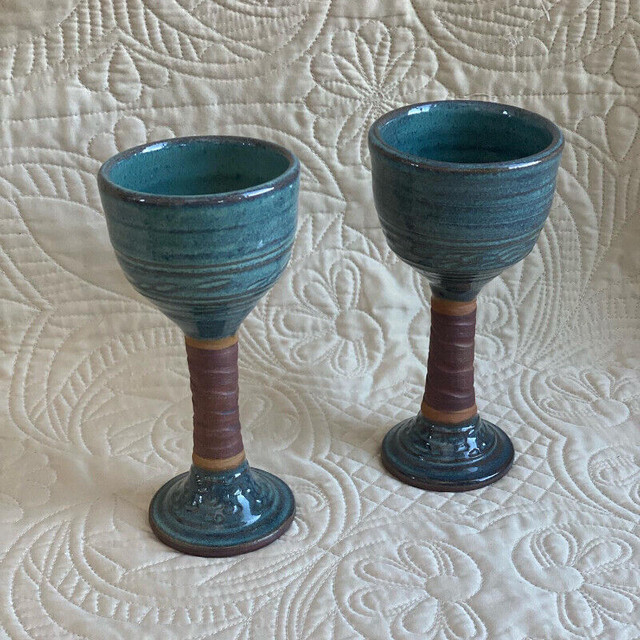 Two wine pottery goblets in Arts & Collectibles in London